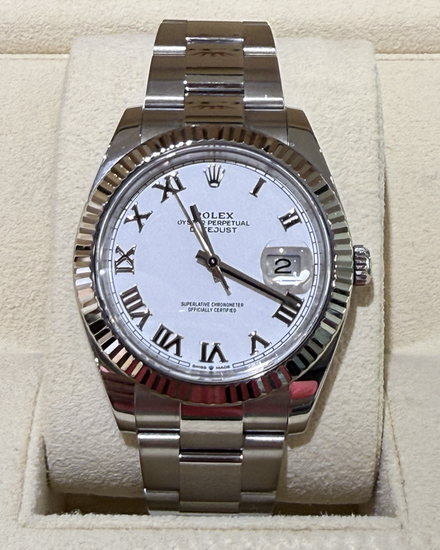 No Reserve - 2023 Rolex Datejust 41MM White Dial Oyster Bracelet (126334)