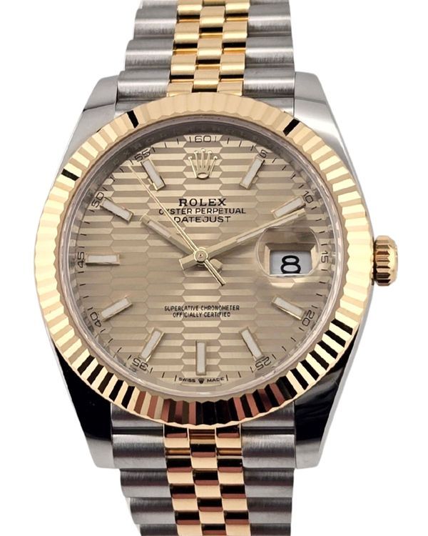 2022 Rolex Datejust 41MM Champagne "Fluted" Dial Two-Tone Jubilee Bracelet (126333)