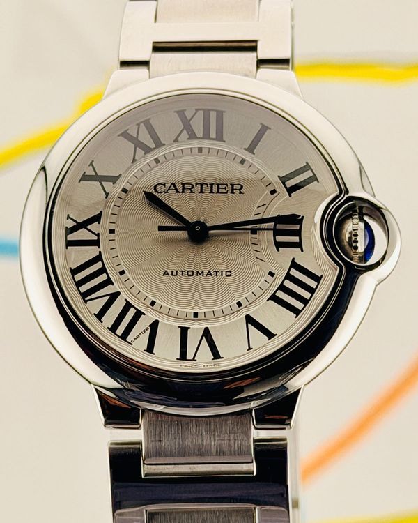 No Reserve - 2013 Cartier Ballon Bleu 36MM Silver Dial Steel Bracelet (W6920046)