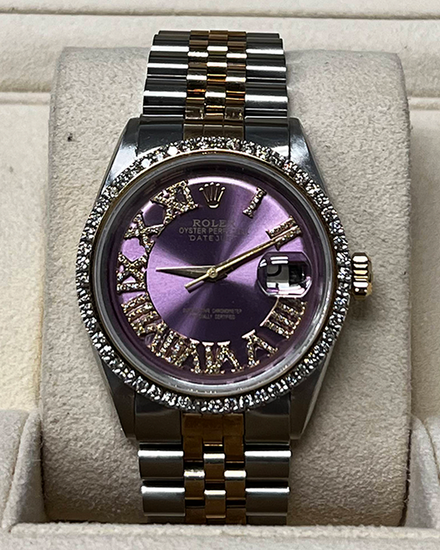 Rolex Datejust 36MM Aftermarket Purple Dial Two-Tone Jubilee Bracelet (1601)