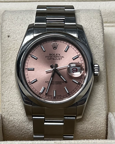 Rolex Datejust 36MM Salmon Dial Oyster Bracelet (116200)