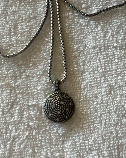 David Yurman Midnight Mélange Pendant Necklace 31IN Sterling Silver Diamonds (Necklace)