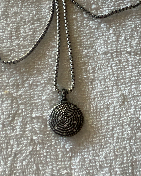 David Yurman Midnight Mélange Pendant Necklace 31IN Sterling Silver Diamonds (Necklace)