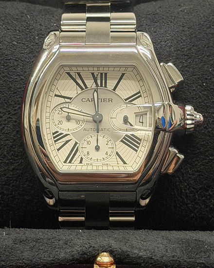 Cartier Roadster XL 43MM Silver Dial Steel Bracelet (W62019X6)