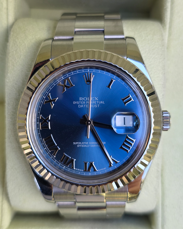 Rolex Datejust II 41MM Blue "Azzurro" Dial Oyster Bracelet (116334)