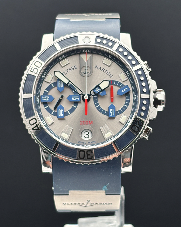 2012 Ulysse Nardin Marine Maxi Diver 42.7MM Silver Dial Rubber Strap (8003-102-3/91)