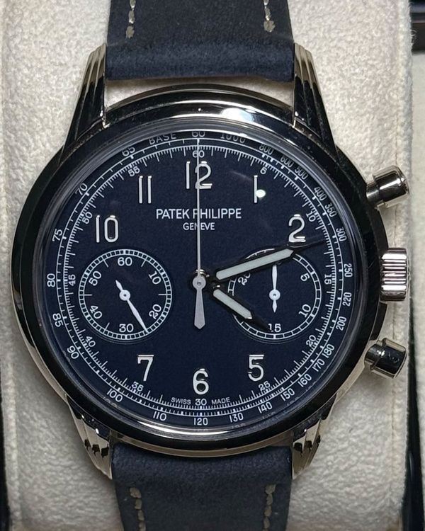 2021 Patek Philippe Complications Chronograph 41MM Blue Dial Leather Strap (5172G-001)