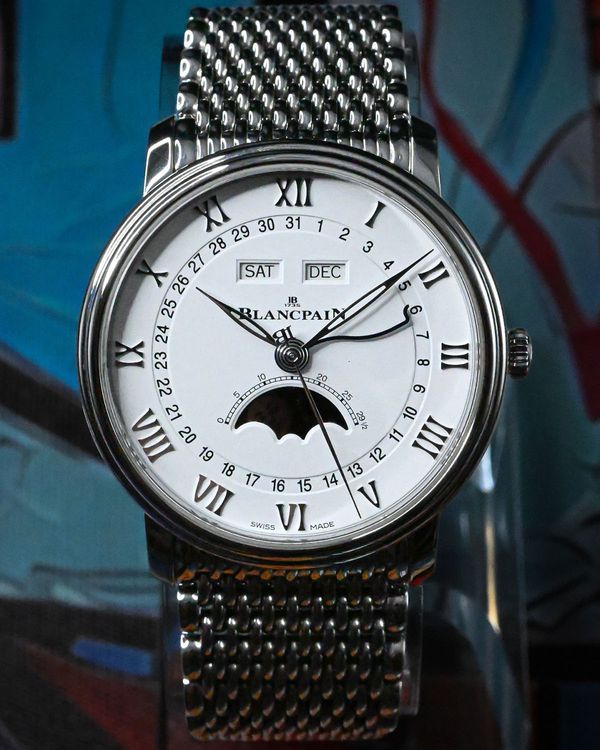 2018 Blancpain Villeret Quantième Complet 40MM White Dial Steel Bracelet (6654A-1127-MMB)