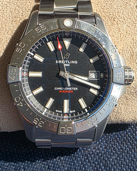 Breitling Avenger 42MM Black Dial Steel Bracelet (A17328101B1A1)