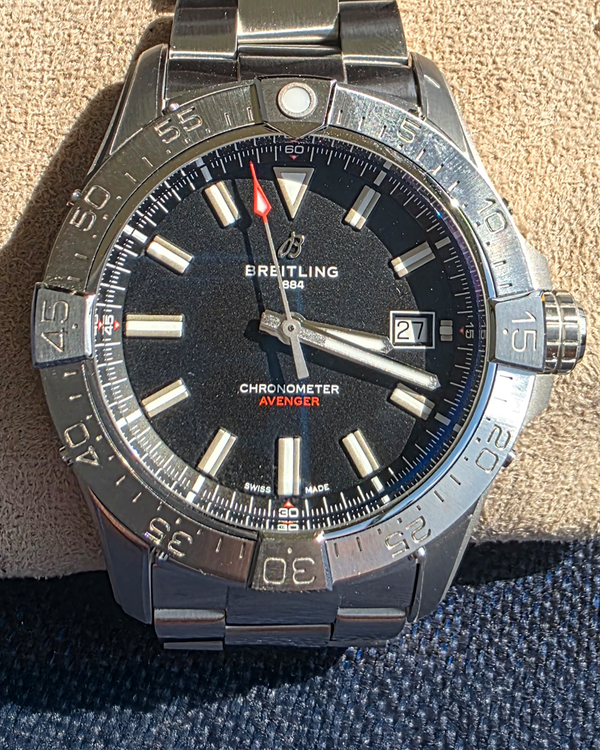 Breitling Avenger 42MM Black Dial Steel Bracelet (A17328101B1A1)