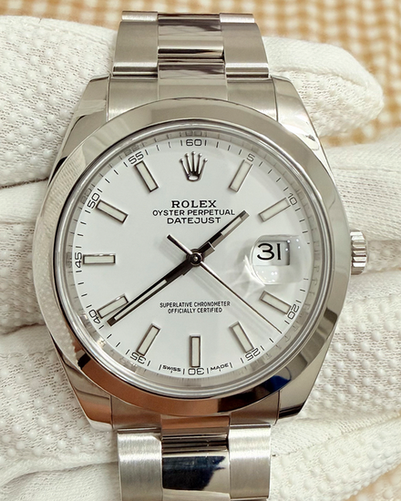 2018 Rolex Datejust 41MM White Dial Oyster Bracelet (126300)