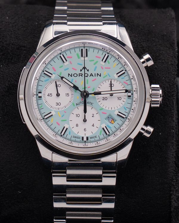 2026 Norqain Freedom Chrono Enjoy Life "Sprinkles" 40MM Blue Dial Steel Bracelet (N2201.19S04.A01)