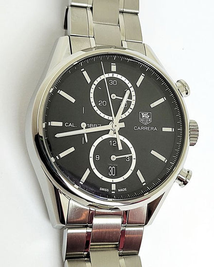 Tag Heuer Carrera 41MM Black Dial Steel Bracelet (CAR 2110-0)