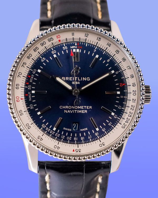 No Reserve - 2020 Breitling Navitimer 41MM Blue Dial Leather Strap (A17326211C1P3)