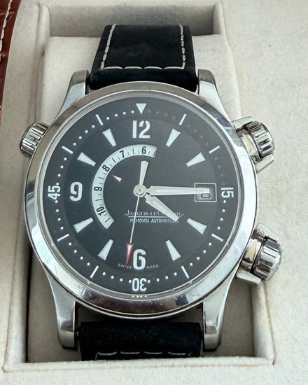 Jaeger-LeCoultre Master Compressor "Memovox" 41.5MM Black Dial Aftermarket Leather Strap (146.8.97)