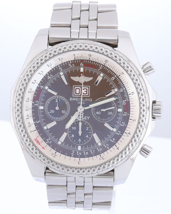 No Reserve - 2007 Breitling Bentley 6.75 48MM Black Dial Steel Bracelet (A44362)