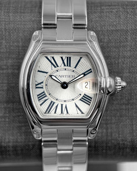 No Reserve - Cartier Roadster 30MM Quartz Silver Dial Steel Bracelet (W62016V3)