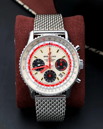 Breitling Navitimer 1 B01 Chronograph 43MM White Dial Steel Bracelet (AB01219A1G1A1)