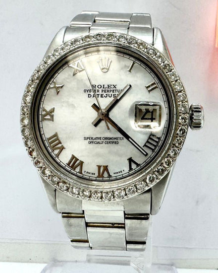 Rolex Datejust Oyster Perpetual 36MM Aftermarket Mother Of Pearl Dial Aftermarket Oyster Bracelet (1603)