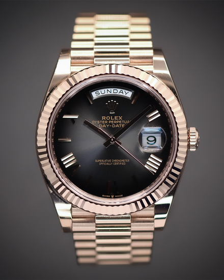 Rolex Day-Date 40MM Slate "Ombré" Dial Rose Gold President Bracelet (228235)