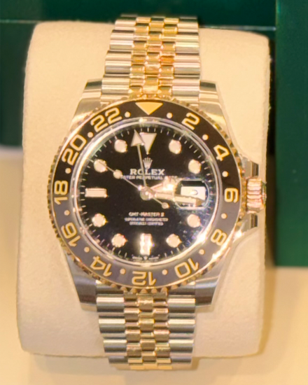 2023 Rolex GMT-Master II "Bumblebee" 40MM Black Dial Two-Tone Jubilee Bracelet (126713GRNR)