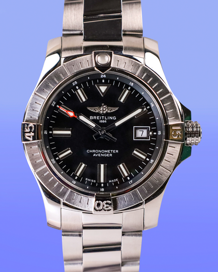No Reserve - 2021 Breitling Avenger 42MM Black Dial Steel Bracelet (A17318101B1A1)