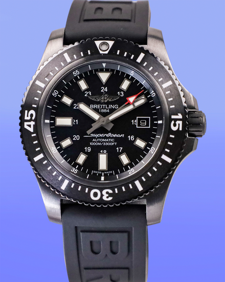 No Reserve - 2020 Breitling Superocean 44 Special 44MM Black Dial Rubber Strap (M1739313/BE92)