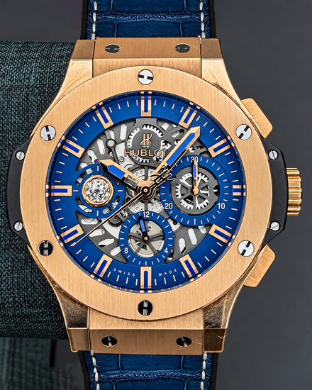 2010 Hublot Big Bang Aero Bang "Crown of Light" L.E. 45MM Blue Skeleton Dial Leather Strap (310.PX.7180.LR.COL19)
