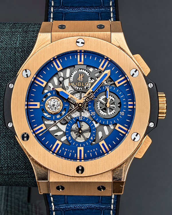 2010 Hublot Big Bang Aero Bang "Crown of Light" L.E. 45MM Blue Skeleton Dial Leather Strap (310.PX.7180.LR.COL19)