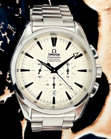 2008 Omega Seamaster Aqua Terra 150M Chronograph 42.2MM White Dial Steel Bracelet (2512.30.00)