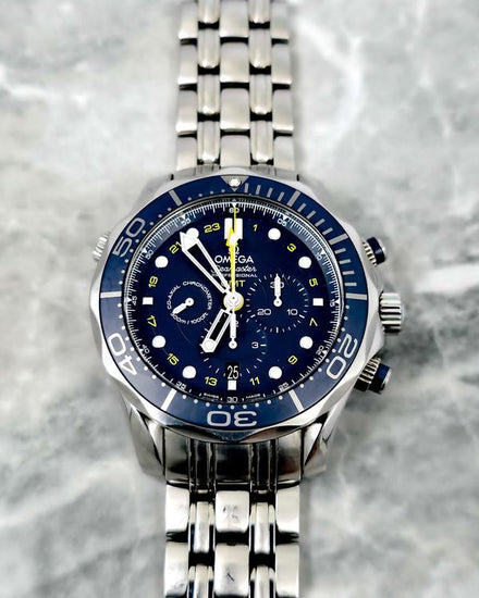 No Reserve - 2015 Omega Seamaster Diver 300M 44MM Blue Dial Steel Bracelet (212.30.44.52.03.001)