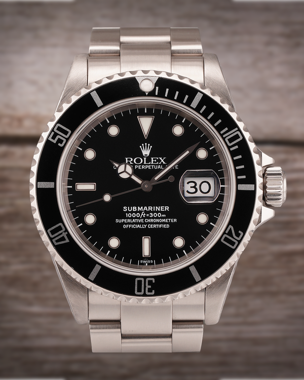 1999 Rolex Submariner Date 40MM Black Dial Oyster Bracelet (16610)