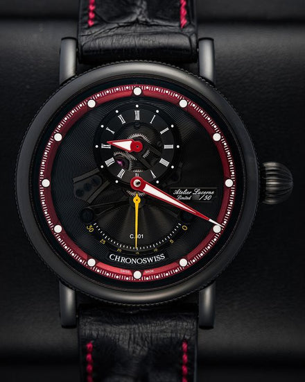2022 Chronoswiss Regulator ReSec Red Circle L.E. 44MM Black Dial Leather Strap (CH-6925-BKRE)