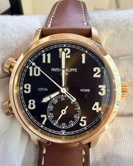 2022 Patek Philippe Calatrava Pilot Travel Time 37.5MM Brown Dial Leather Strap (7234R-001)