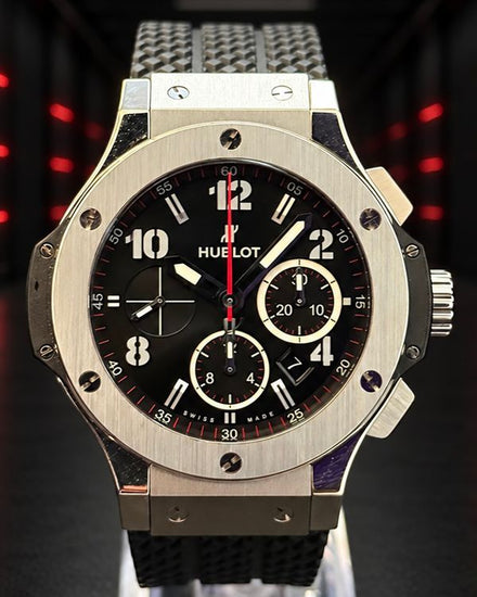 No Reserve - Hublot Big Bang Chronograph 44MM Black Dial Rubber Strap (301.SX.130.RX)