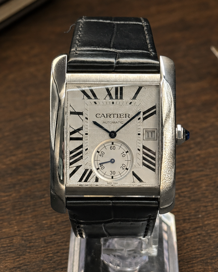 No Reserve - 2018 Cartier Tank 44MM Silver Dial Leather Strap (W5330003)
