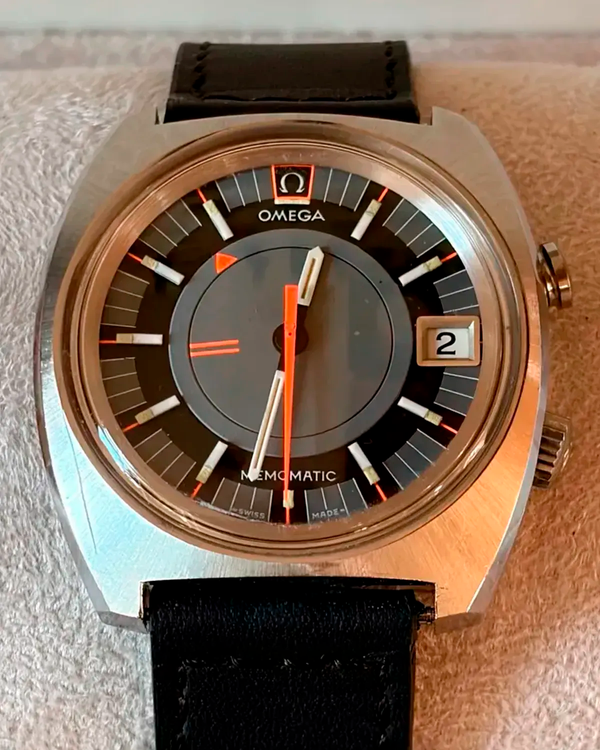 Omega Seamaster Memomatic 40MM Grey Dial Aftermarket Leather Strap (166.072)