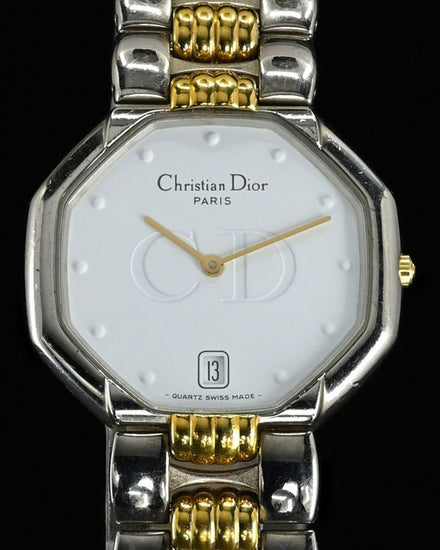 No Reserve - Dior Octagon 32MM Quartz White Dial Two-Tone Bracelet (45.204)
