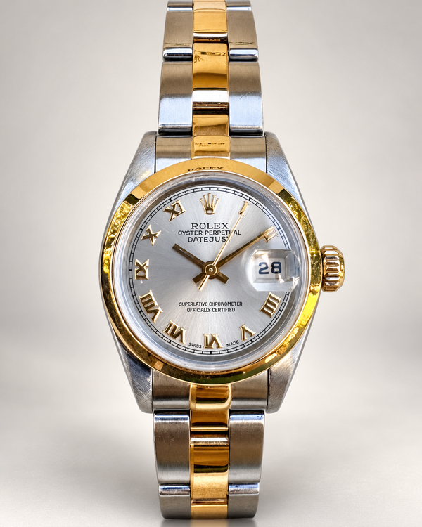 1996 Rolex Oyster Perpetual Date 26MM Silver Dial Two-Tone Oyster Bracelet (69163)