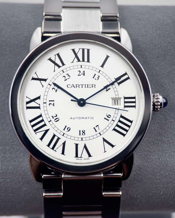 No Reserve - 2016 Cartier Ronde De Cartier Solo 42MM Silver Dial Steel Bracelet (W6701011)