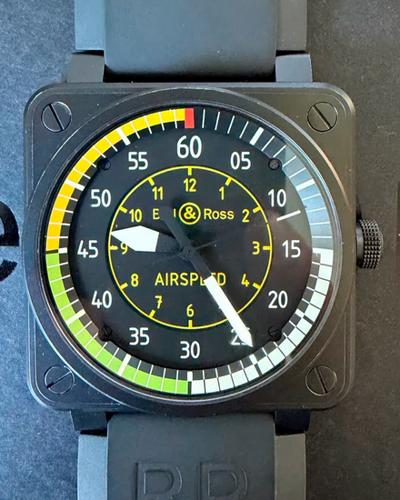 Bell & Ross BR 01-92 Airspeed L.E. 46MM Black Dial Rubber Strap (BR01-92-SAS)