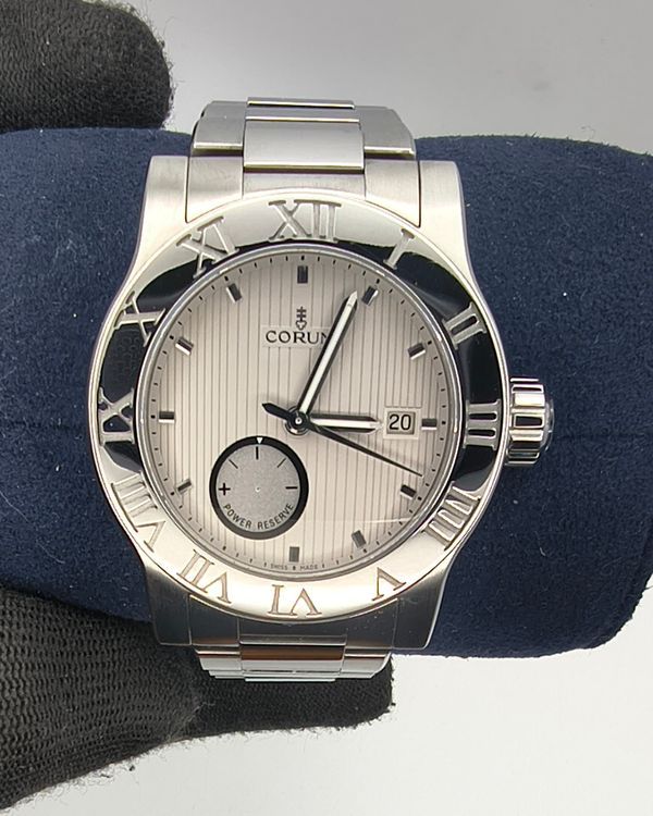 2008 Corum Romvlvs 42MM Grey Dial Steel Bracelet  (373.515.20/V810)