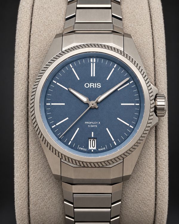 2026 Oris ProPilot X Calibre 400 39MM Blue Dial Titanium Bracelet (01 400 7778 7155)
