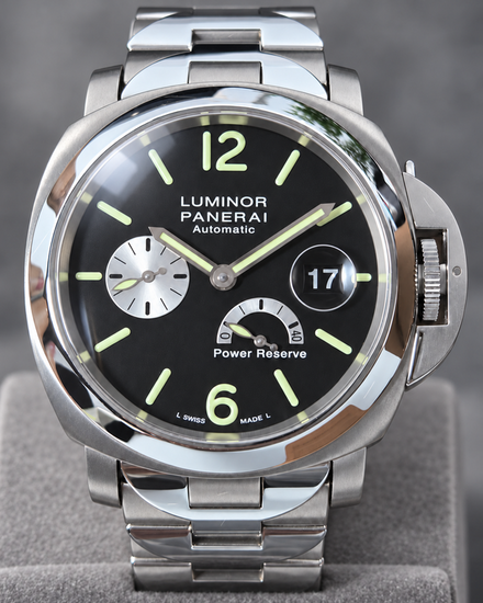 No Reserve - 2025 Panerai Luminor Power Reserve 44MM Black Dial Titanium Bracelet (PAM00171)