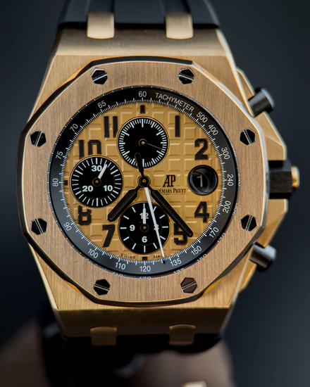 2017 Audemars Piguet Royal Oak Offshore Chronograph 42MM Champagne Dial Rubber Strap (26470OR)