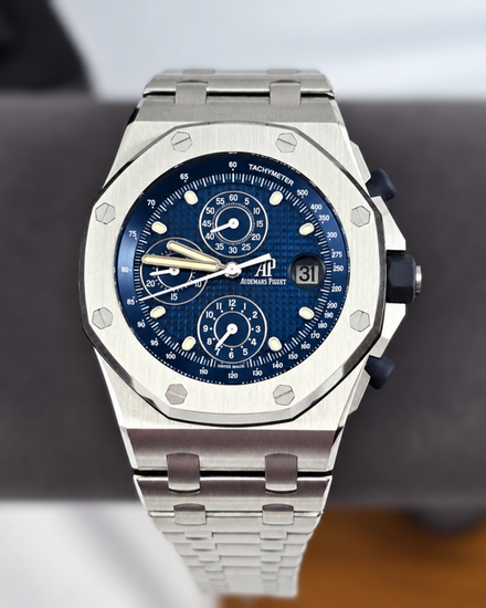 2021 Audemars Piguet Royal Oak Offshore Chronograph "20th Anniversary" 42MM Blue Dial Steel Bracelet (26237ST.OO.1000ST.01)