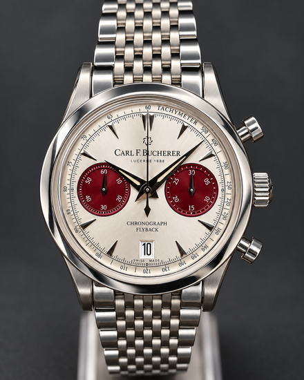 No Reserve - Carl F. Bucherer Manero Flyback 40MM Silver Dial Steel Bracelet (00.10927.08.13.24)