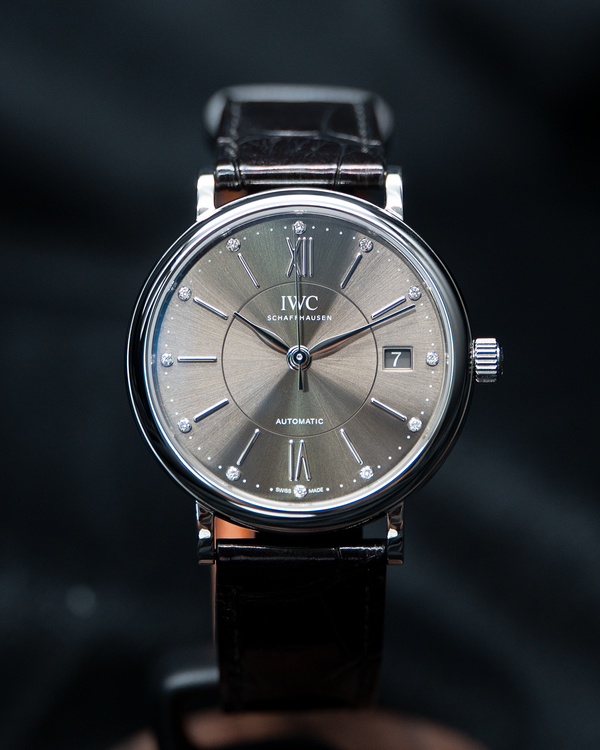 No Reserve - 2020 IWC Schaffhausen Da Vinci 37MM Grey Dial Leather Strap (IW458102)