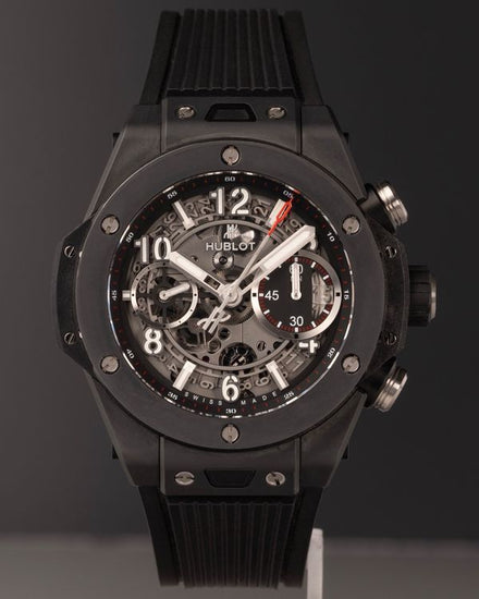 No Reserve - Hublot Big Bang Unico Black Magic 42MM Skeleton Dial Rubber Strap (441.CI.1170.RX)