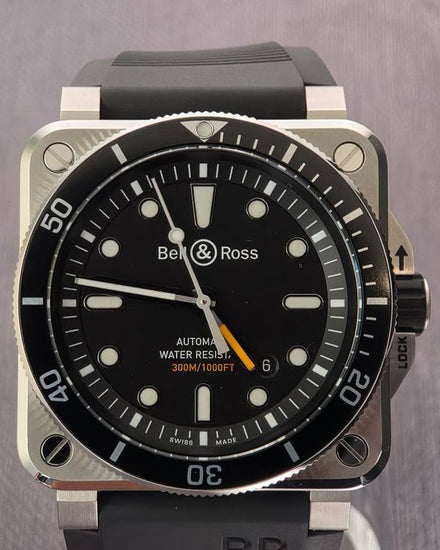 Bell & Ross BR 03-92 Diver 42MM Black Dial Rubber Strap (BR03-92-D-S)